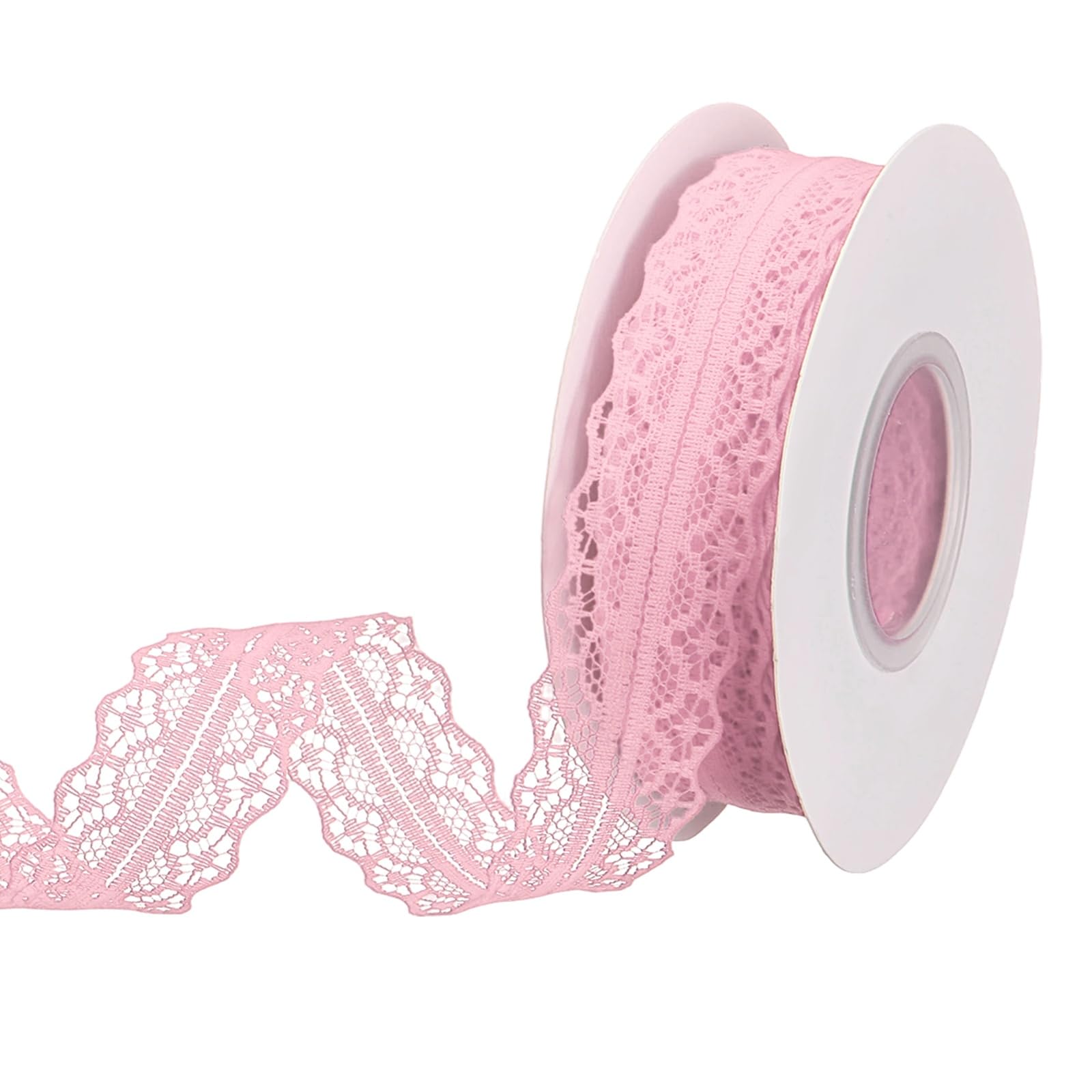 PATIKIL Lace Trim Ribbon, 25 Yards 1.2 Inch Wide Pink Vintage Lace Ribbons for DIY Sewing Making Craft Gift Wrapping Wreath Decor Hair Bow Supply
