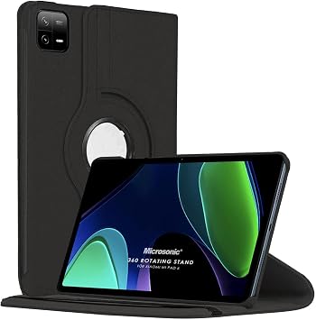 Microsonic Xiaomi Pad 6 i in K l f 360 Rotating Stand Deri Siyah [Pad 6 ile Uyumlu K l f - Siyah]