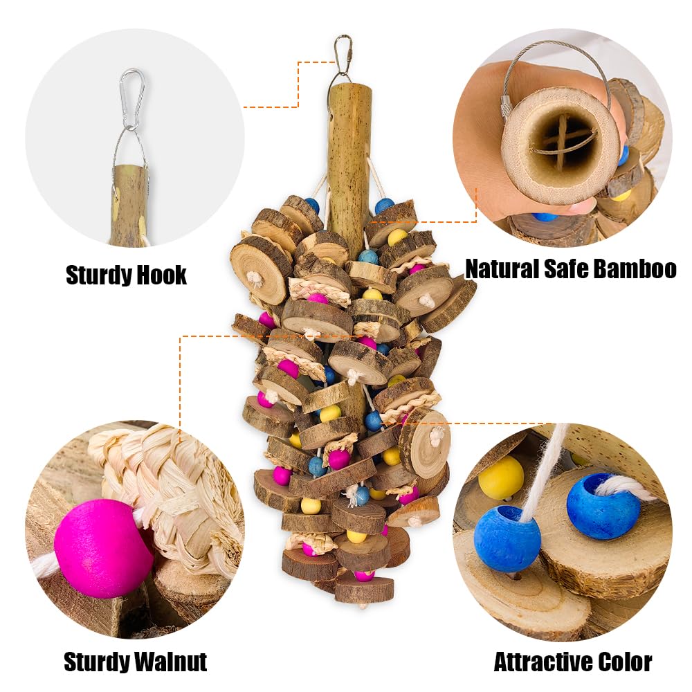Extra Large Bird Parrot Toys- 19.7 inch Multicolored Natural Wooden Block Parrot Chewing Toy Suggested for Macaws cokatoos, African Grey and a Variety of Amazon Parrots. (Large Size) - image 8