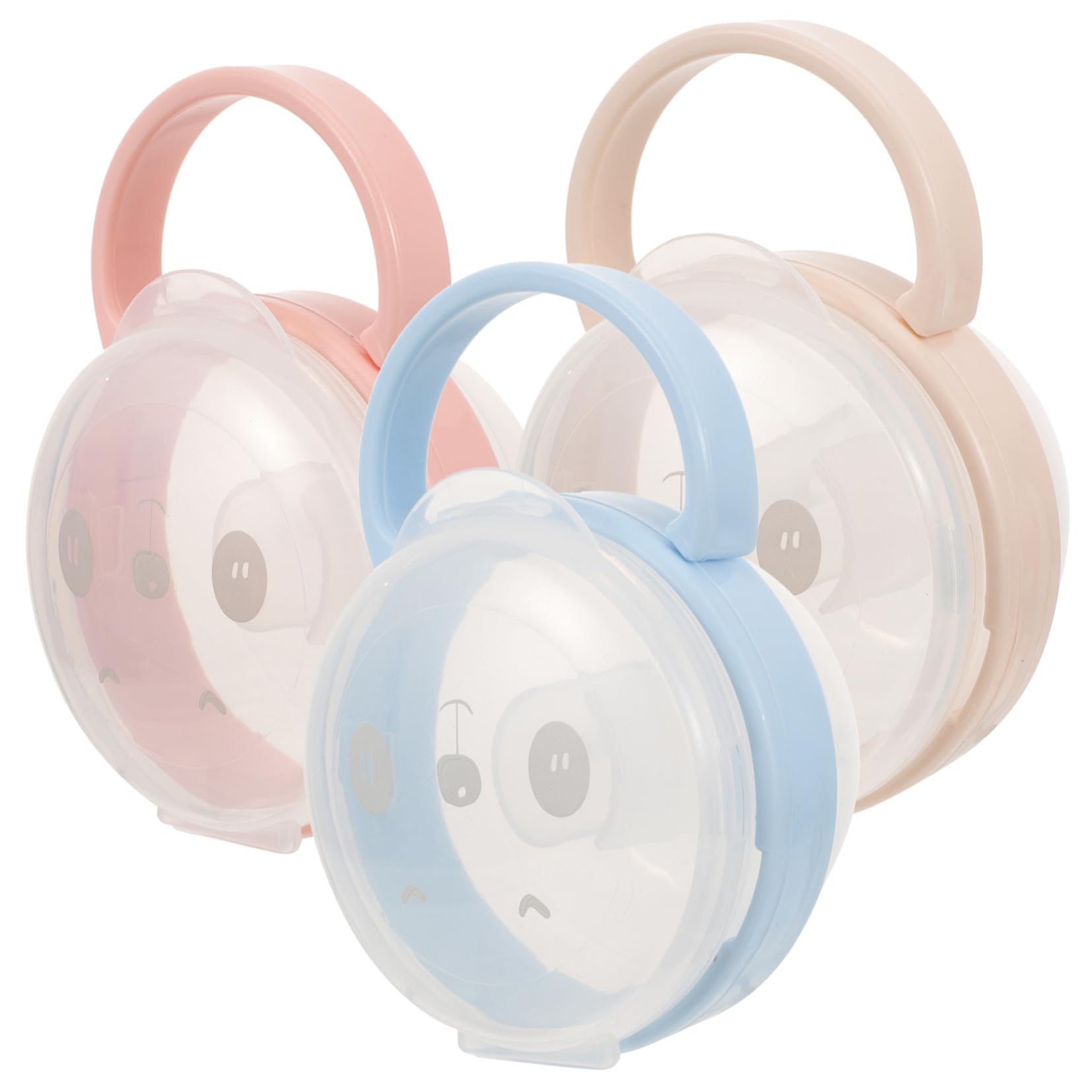 BESTonZON Pacifier Newborn Storage Box 3pcs Baby Pacifier Cases Handle for Travel