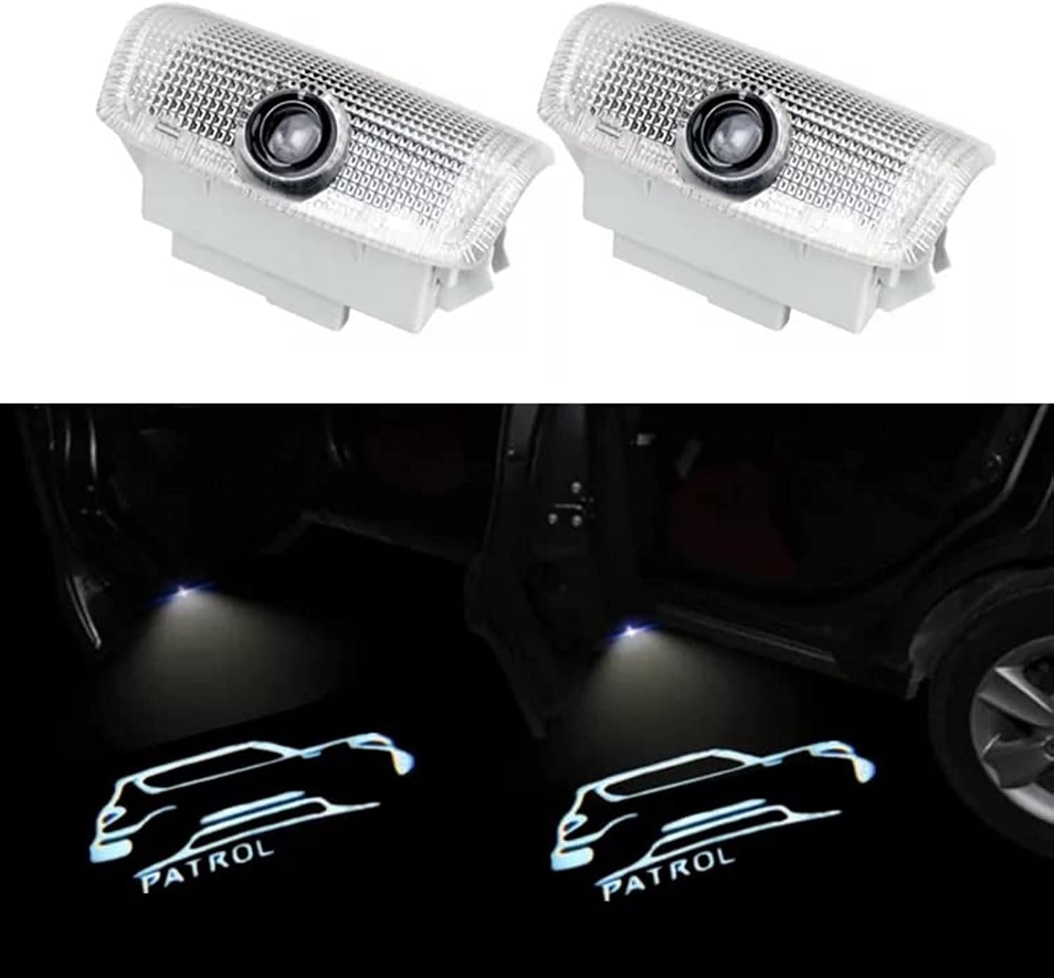 Roadstar Door logo light For Nissan Patrol Y62 2010 2011 2012 2013 2014 2015 2016 2017 2018 2019 2020 2021 2022 Accessories 2PCS Car Door Projector Ghost Shadow Lamp Welcome Light