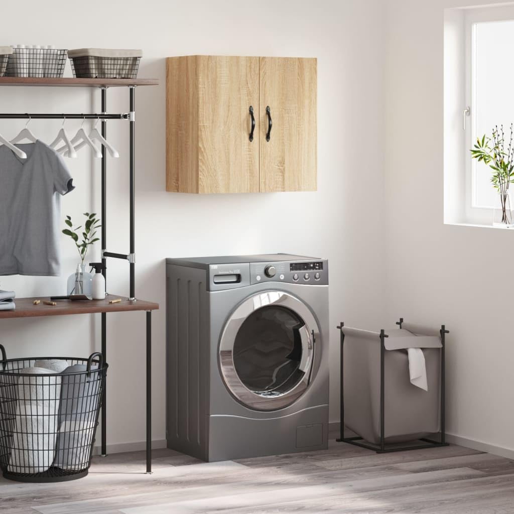 Armoire murale en chêne Sonoma 60 x 31 x 60 cm Armoire suspendue avec espace de rangement et étagère pour salon, chambre à coucher, bureau, couloir, cuisine, salle de bain