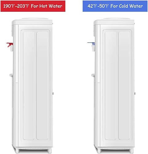 Miniatura 5 de Giantex Top Loading Water Cooler Dispenser 5 Gallon Normal Temperature Water and Hot Bottle Load Electric Home with Storage Cabinet, White