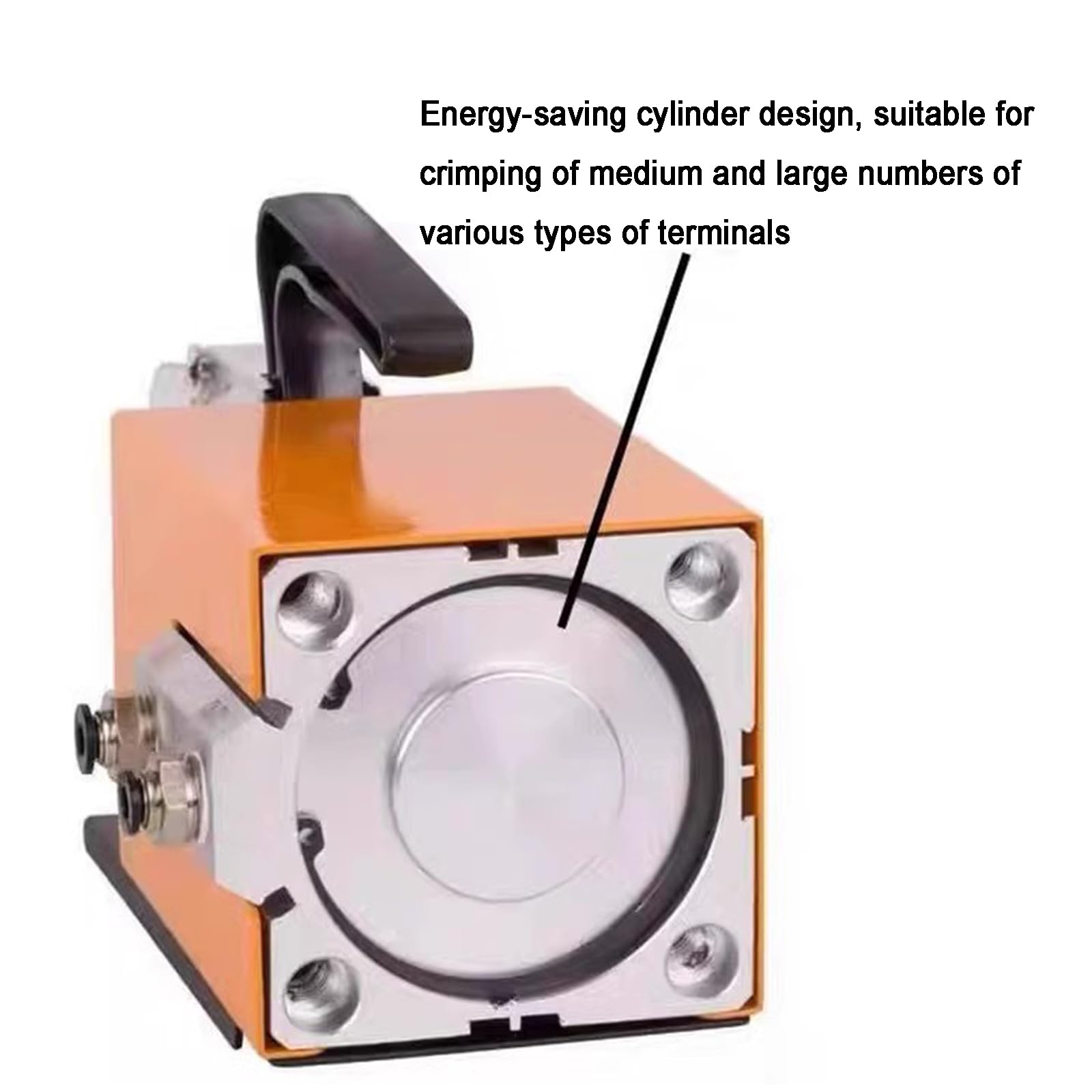Pneumatische Crimpzange, Drahtklemmen-Crimpmaschine, 1,3 T Ausgang, Crimps bis zu 16 mm², mit 4 Schneideisen & Pedalschalter für Verschiedene Terminals