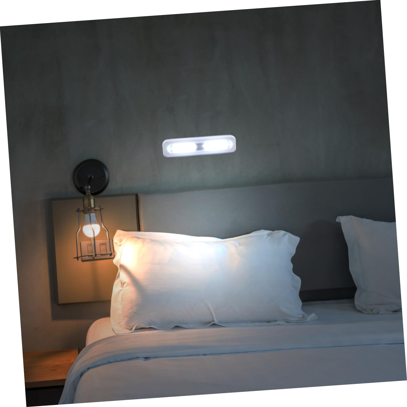 lámpara 1pc Pat Lámpara de noche pequeña Luz LED con sensor Luz de armario Luz táctil Llave organizadora Lámpara de noche táctil LED Luces LED debajo del gabinete Decoraciones blancas de pared Lámpara
