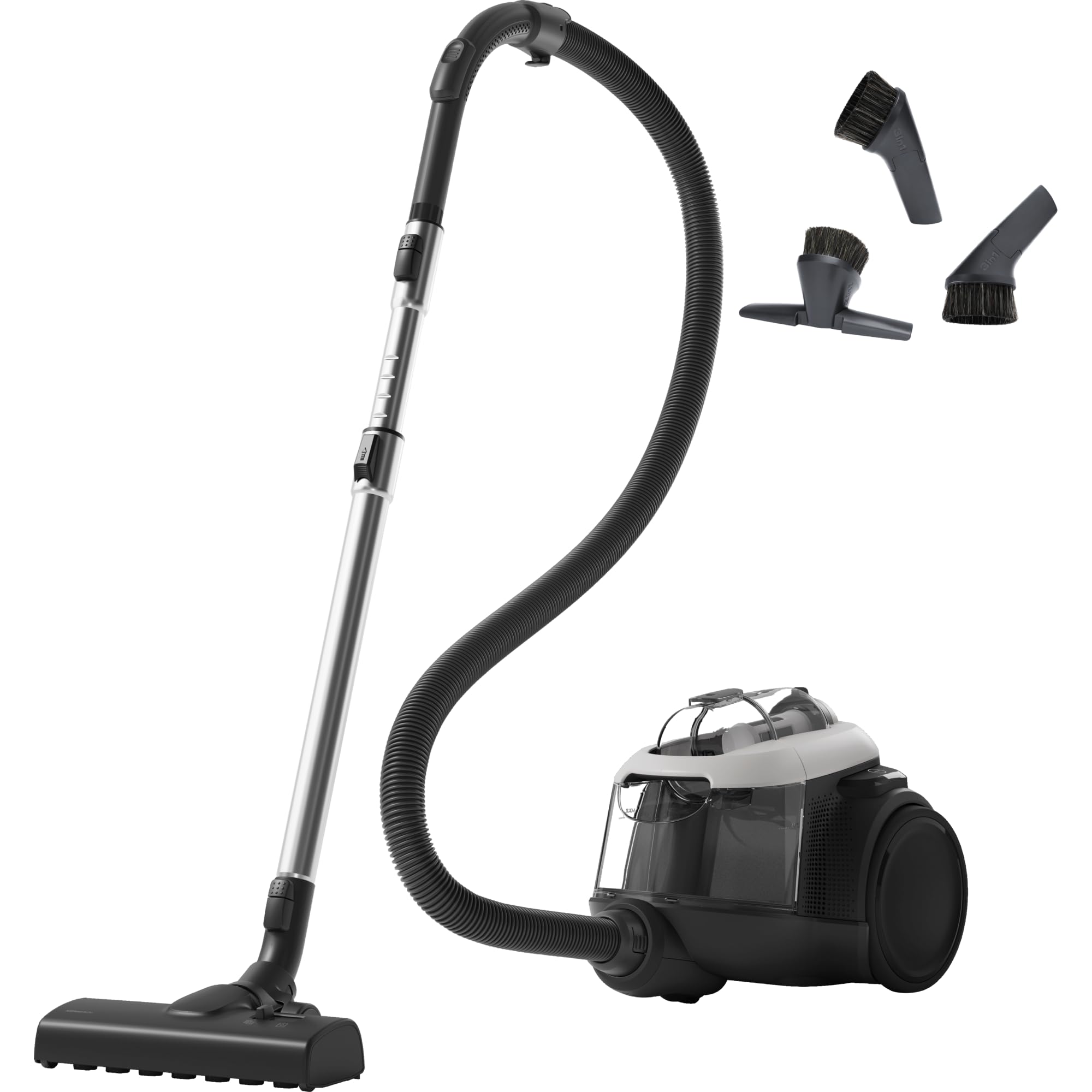 AEG 6000 Bagless Vacuum Cleaner AL61C2SW, Powerful Cyclonic Performance, AllFloor Auto Nozzle, HEPA Filtration, Hygienic 2-Step Emptying, Compact Design, 73 dB