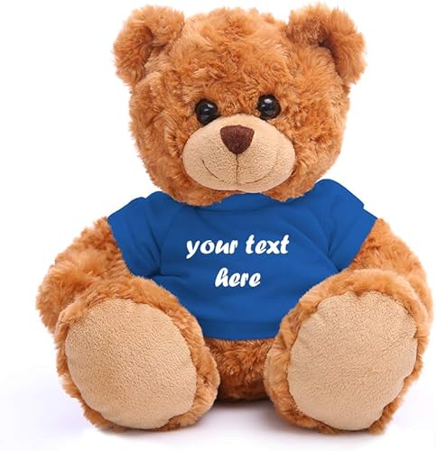 Miniatura 2 de Plushland Oso de peluche de 11 pulgadas, regalo personalizado para el día de la madre, San Valentín, graduación, cumpleaños (oso ocha, azul marino)