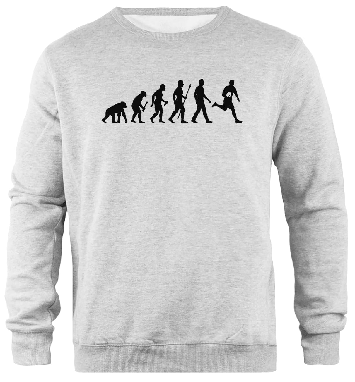 Evoluzione del Rugby Maglione Girocollo Unisex in Cotone Grigio
