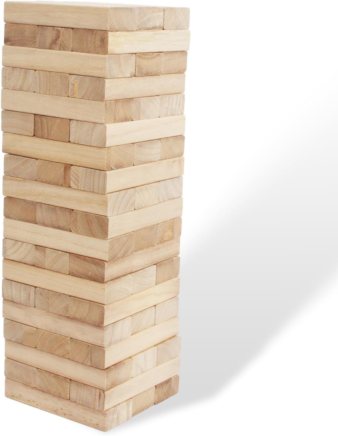 Wooden Blocks Stacking Games, 57PCS Tumbling Stacking Blocks Game for Kids and Families, Wood Colorful Balancing Blocks Montessori Toys for Kids