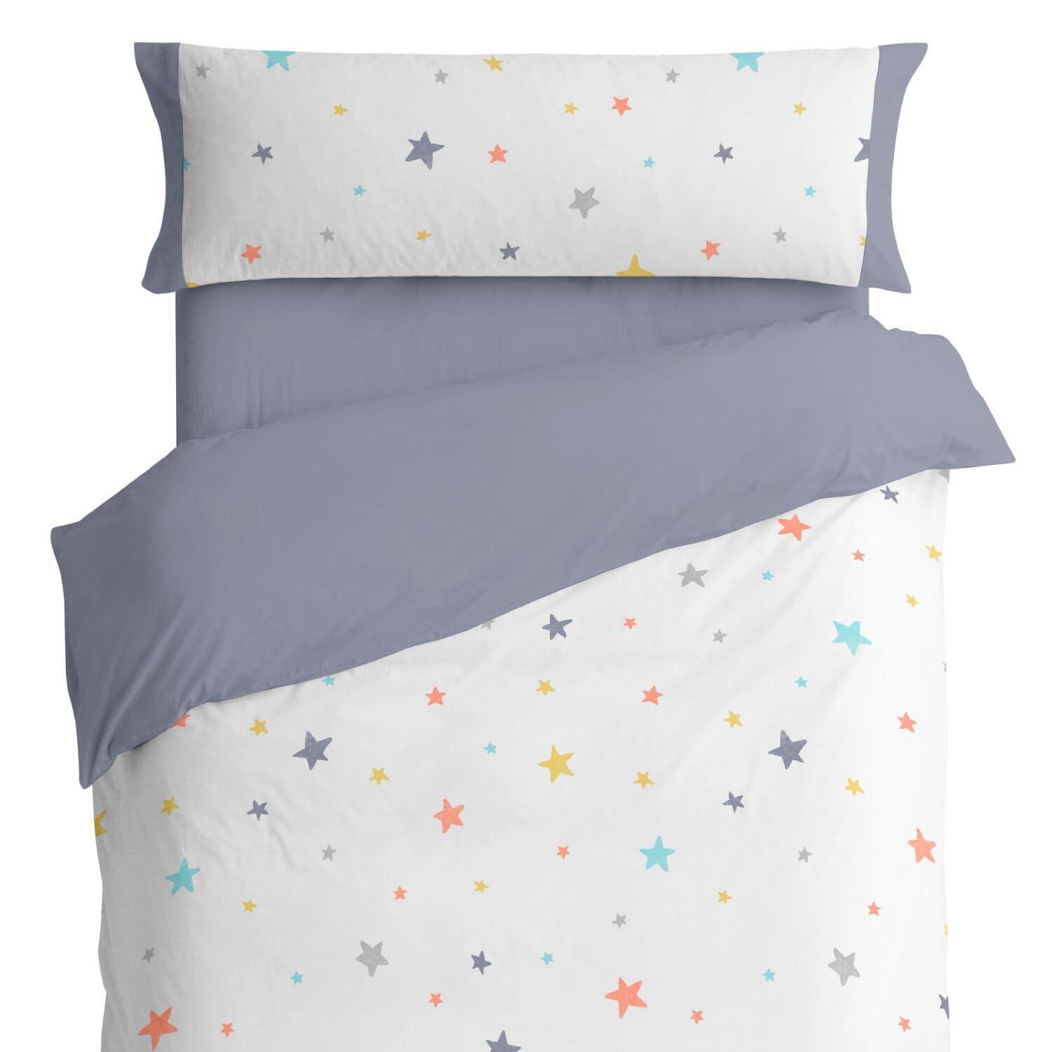 Burrito Blanco | Fundas nórdicas Infantiles | Cama de 105cm (+Medidas Disponibles) | Poliéster 50% Algodón 50% | Diseño 179 | Color Multi (105x190/200cm)