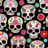 telas patchwork calaveras Tela de algodón 100 % de gran calidad, de Timeless Treasures.