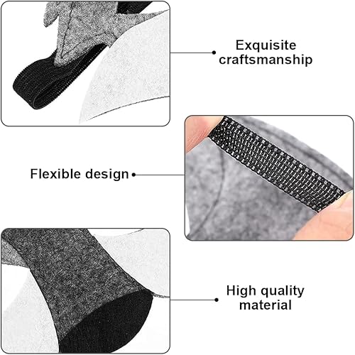 Miniatura 4 de LIUHUIZEYU Máscara de animales de lobo, máscara de fieltro de media cara, máscara creativa de animal para disfraz de cosplay, carnaval, fiesta,