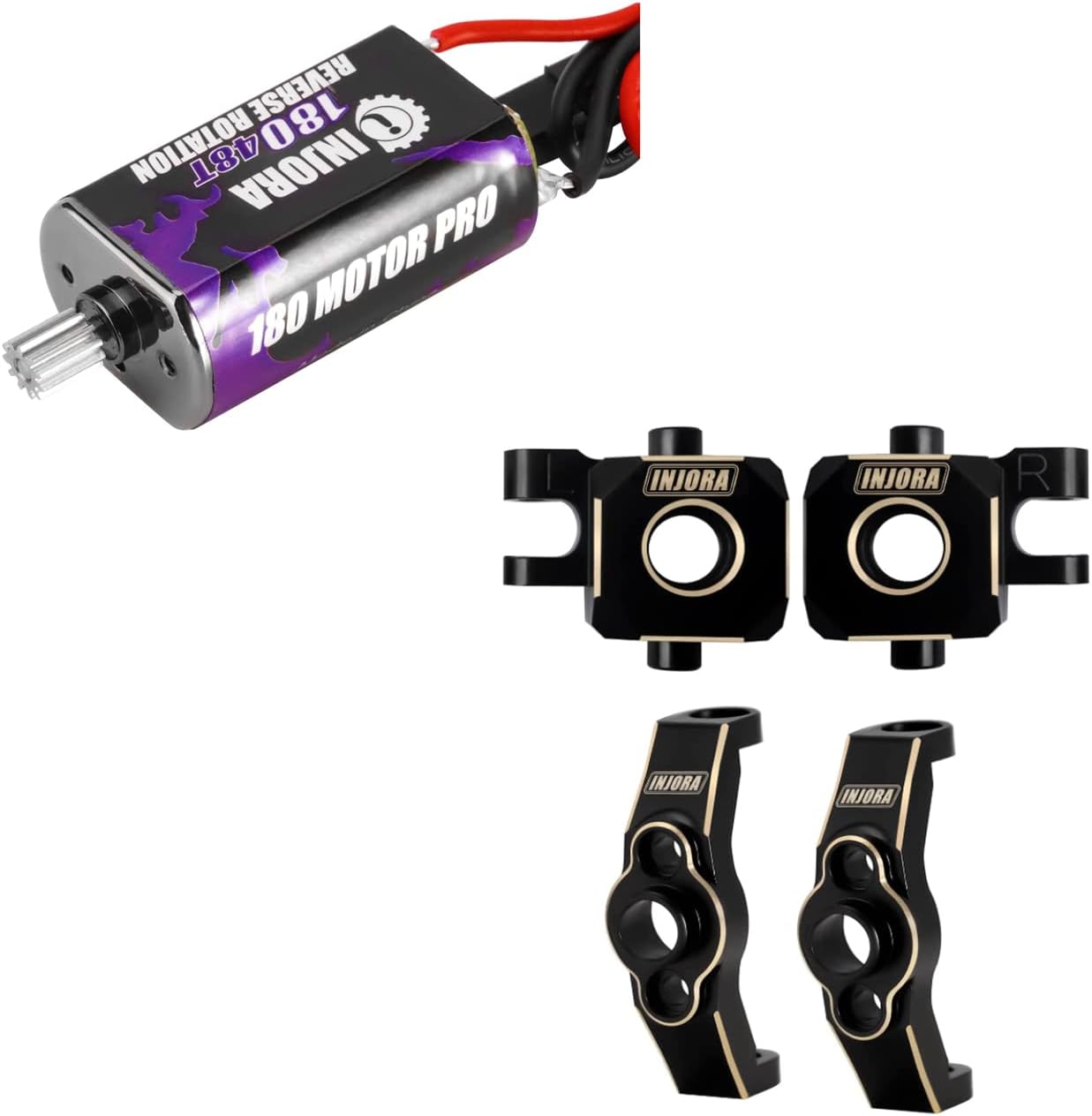 INJORA 180 PRO Brushed 48T Motor and Brass Kit for TRX4M 1/18 RC Crawler Car Upgrade