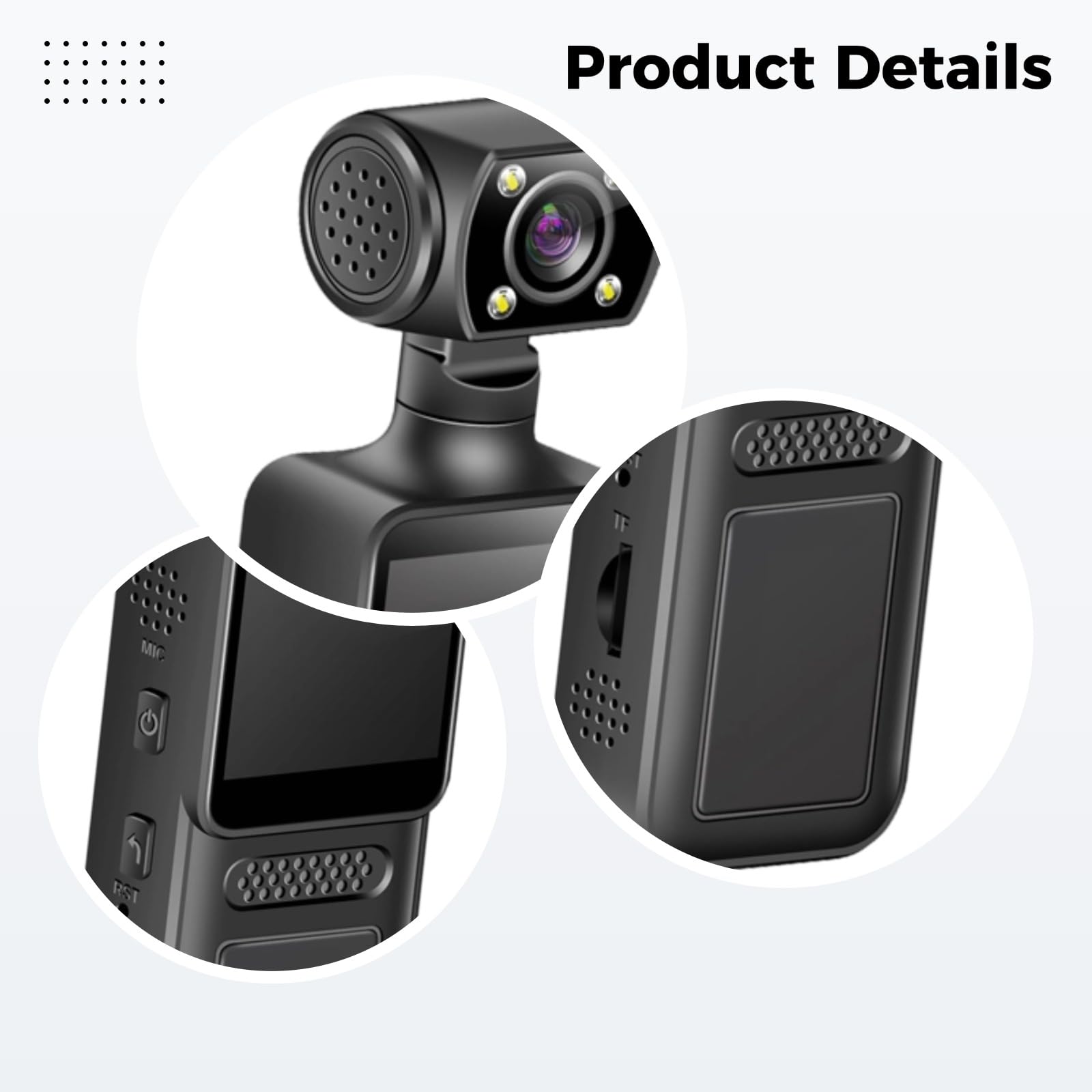 Fotocamere portatili 2K, scheda di memoria 128G inclusa, registratore video personale tascabile con obiettivo girevole a 180°, luce di riempimento a LED, connessione WiFi fotocamera sportiva
