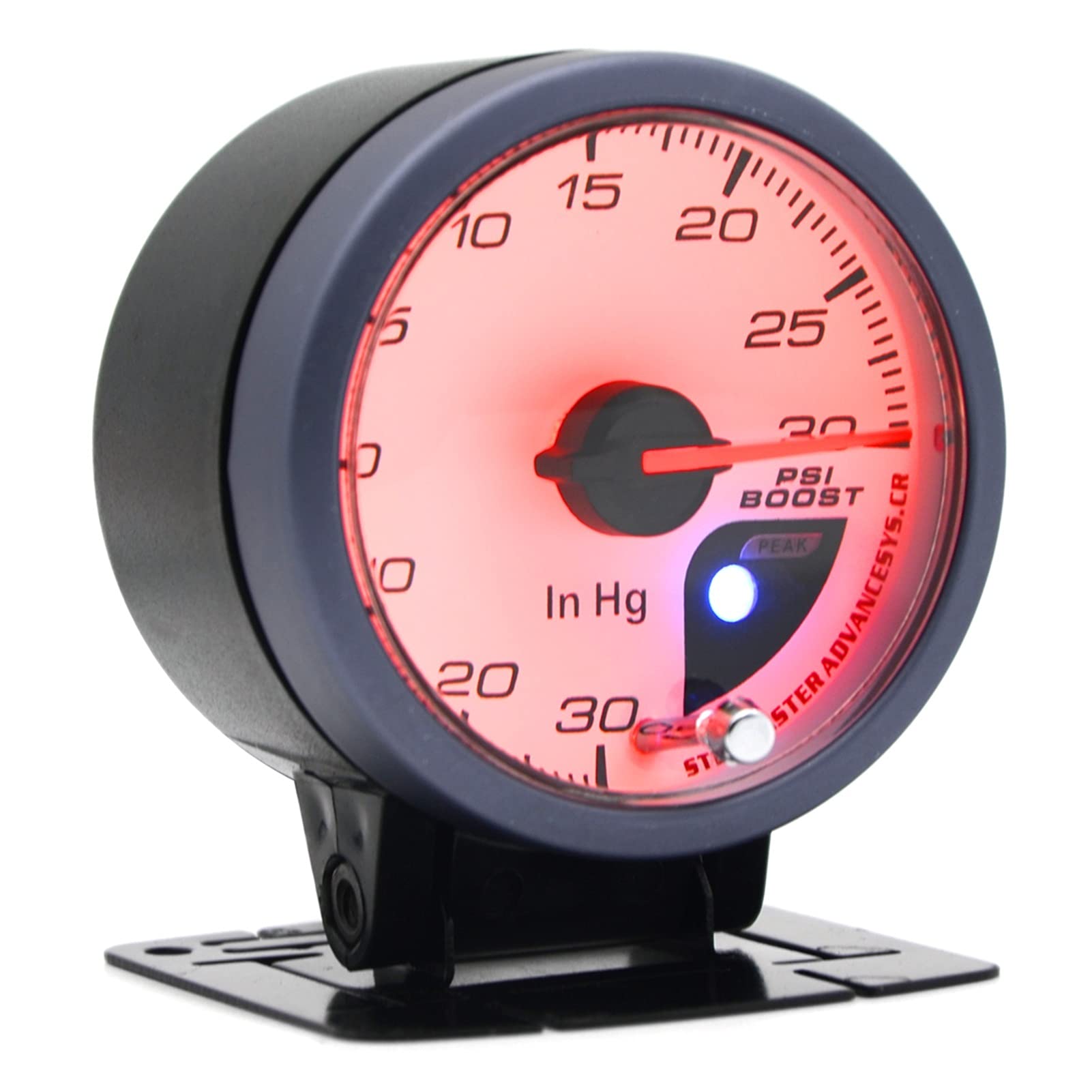 6. 0MM -30-30 PSI. Wzmocnienie Turbo Gauge White Twarz Dual LED Kolor