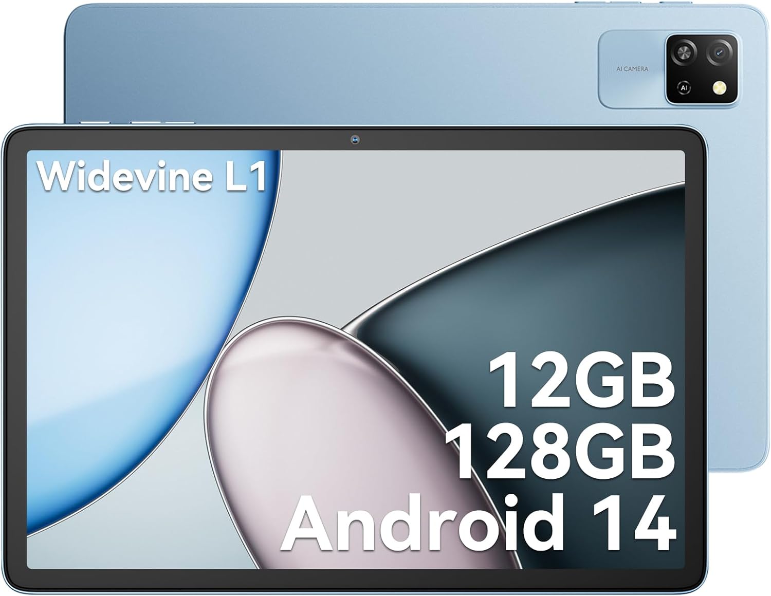 Blackview Tablet 10 Inch Tab60 WIFI Android 14 Tablet,12GB+128GB/2TB Android Tablets,WIFI 6,Octa-Core Gaming Tablet,5100mAh 8MP+5MP,Widevine L1,WPS Suite,GPS,HD IPS,2-Year Warranty-Blue
