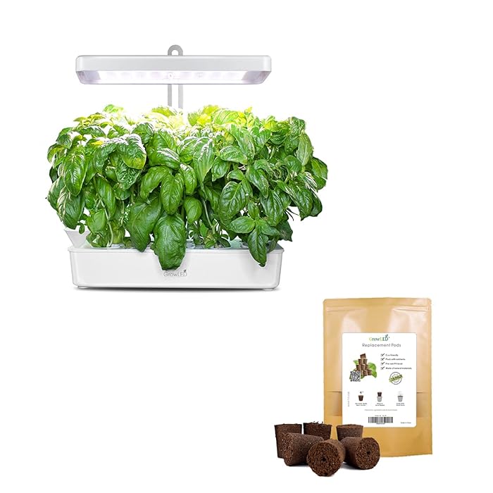 Buy GrowLED 10Pod Indoor Garden Germination Kit, Hydroponic Growing System, Food Grade Material