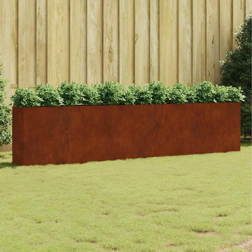 Jardinière surélevée en acier Corten durable de 360 cm pour aménager un grand potager de design