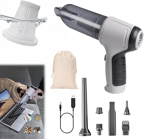 Ezvacpro Hyggevalg - Aspiradora portátil para automóvil, aspiradora inalámbrica de mano Hyggevalg para automóvil, succión fuerte de 9000 pa, para