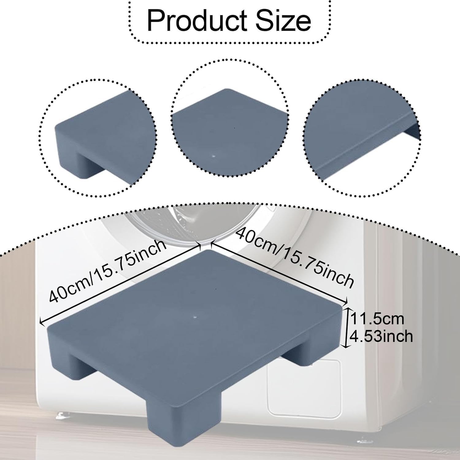 Basement Pallet Waterproof Storage Pad, Wear Resistant Floor Pallet for Basement Storage, Kitchen, Garage, Supermarket, 15.75x15.75x4.53 Inch- Gray