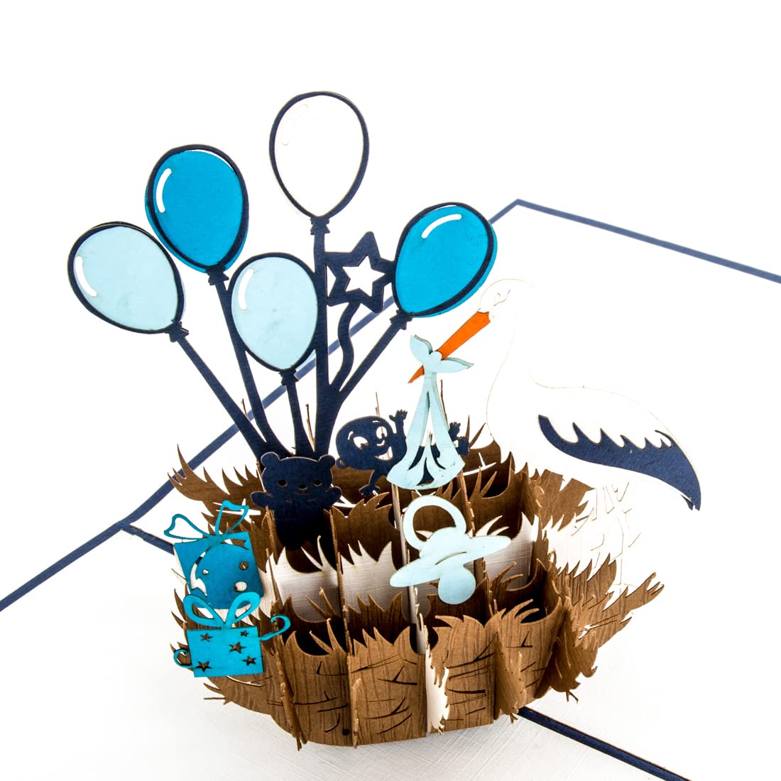 It's a Boy Stork's Nest 3D Pop Up Card