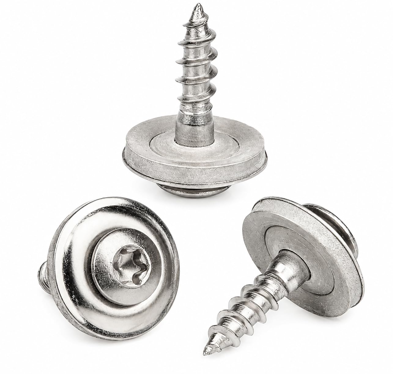 Tornillos Spengler TORX Cabeza Lenticular | Acero Inoxidable A2 (AISI 304) | Arandela de Sellado EPDM | Para Chapa Ondulada, Policarbonato y Cubiertas ligeras | 100 Unidades (4,5 x 80 mm)