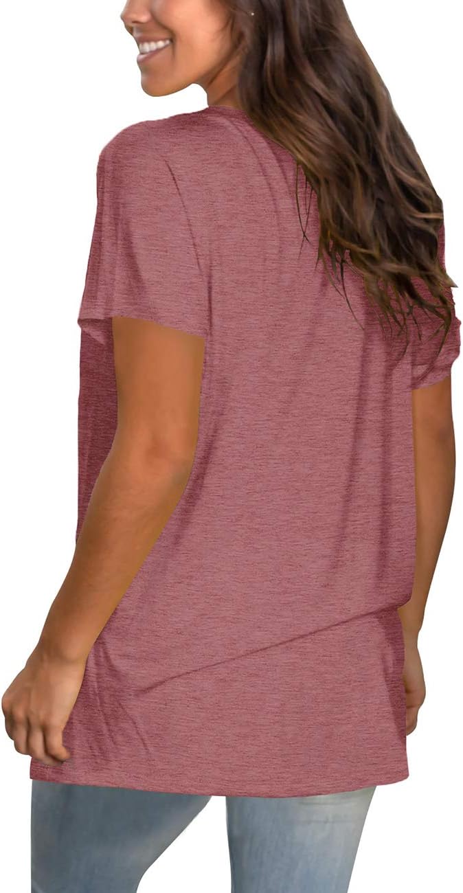 Saloogoe Womens Loose Fit Tshirts Short Sleeve Summer Tops Casual Workout Yoga Tunic T Shirts Tops - Image 4