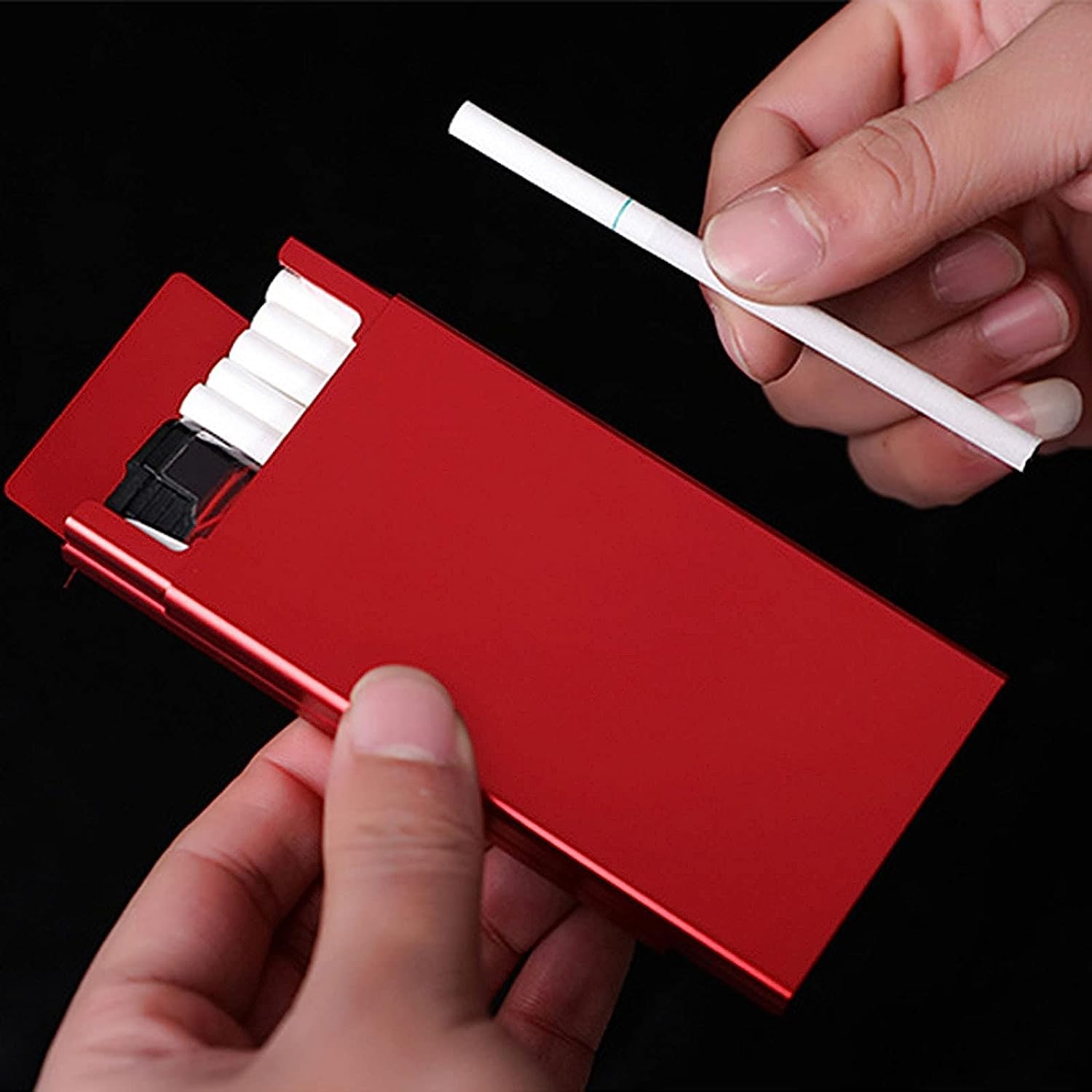 Amazon.com: Wcxixo Aluminum Cigarette Case, Aluminum Cigarette Box  Lightweight Waterproof Hard Case, Sturdy Metal Hard Cigarette Organizer  with Magnetic Flip Top Closure for Cigarette Lighter Name Card : Health &  Household