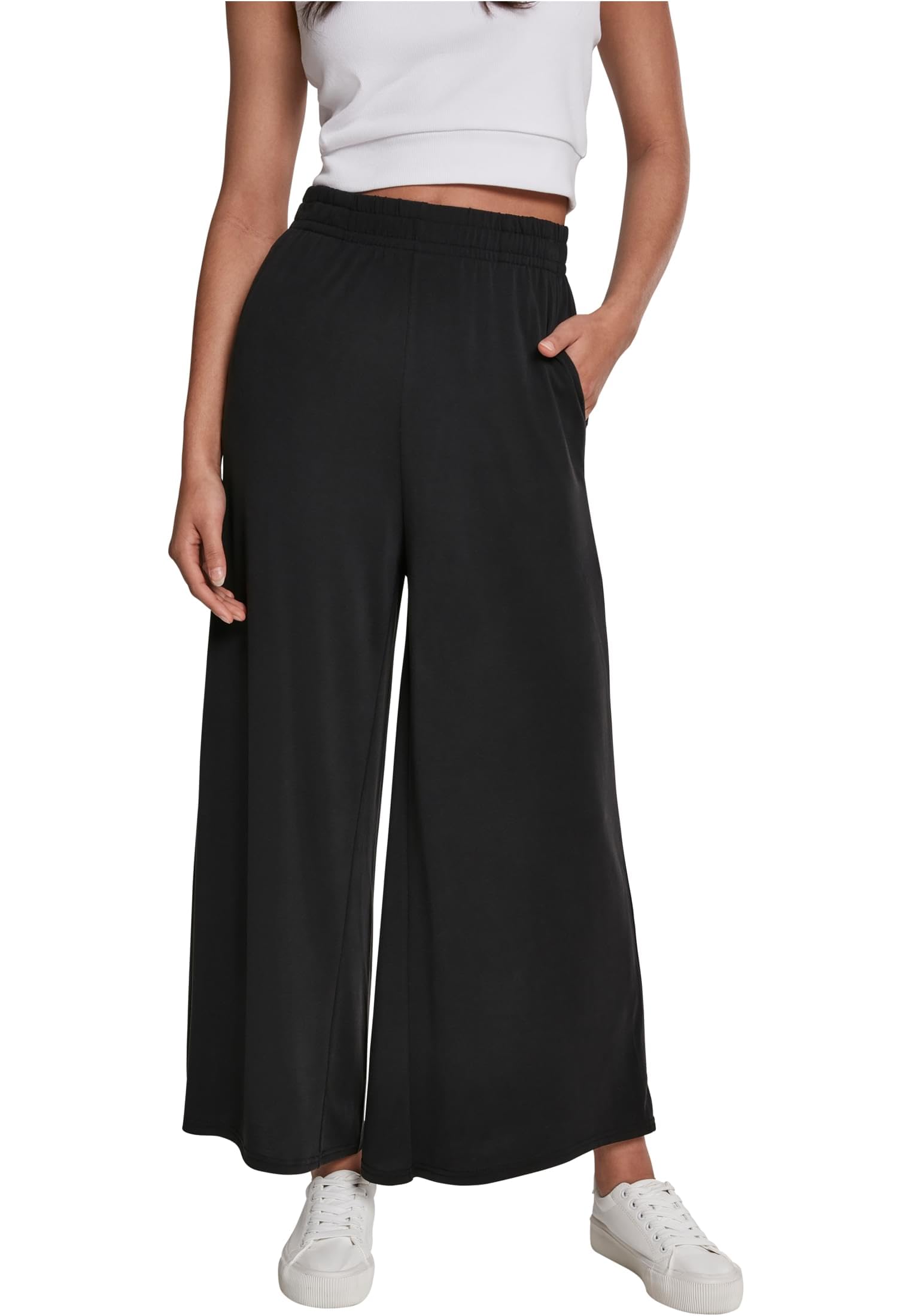 Urban Classics Women's Black Modal Culotte Pants, Xxl