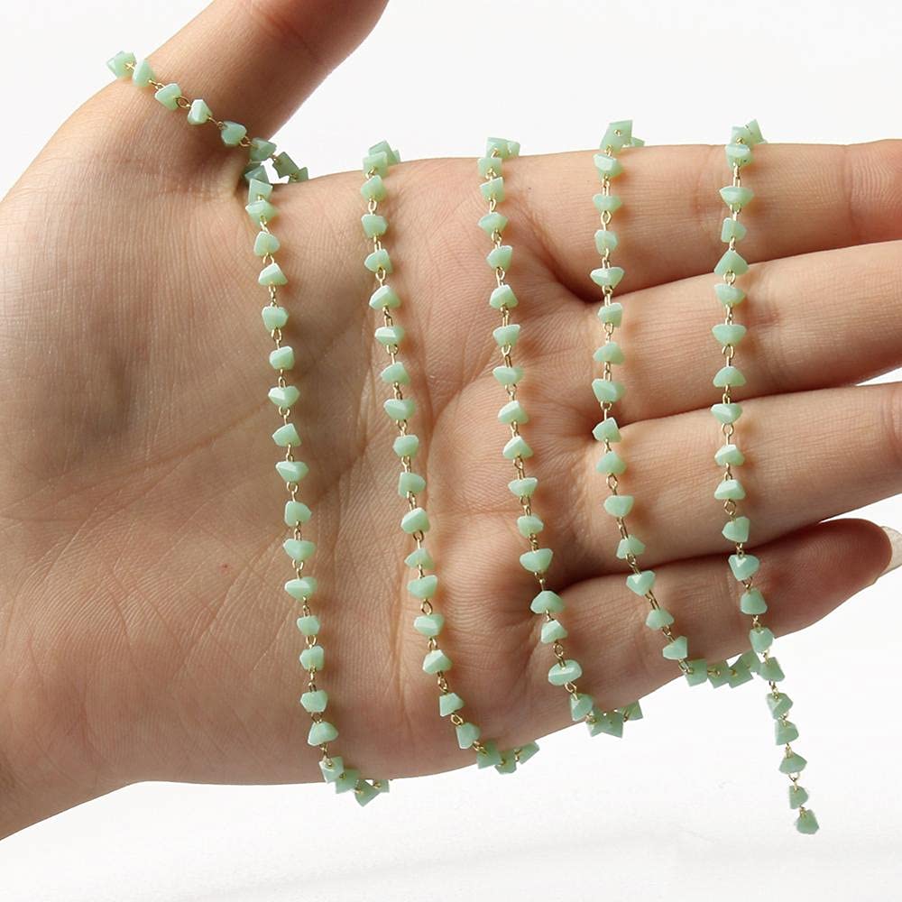 Chaîne de perles triangulaires en acier inoxydable 1m pour création bijoux DIY
