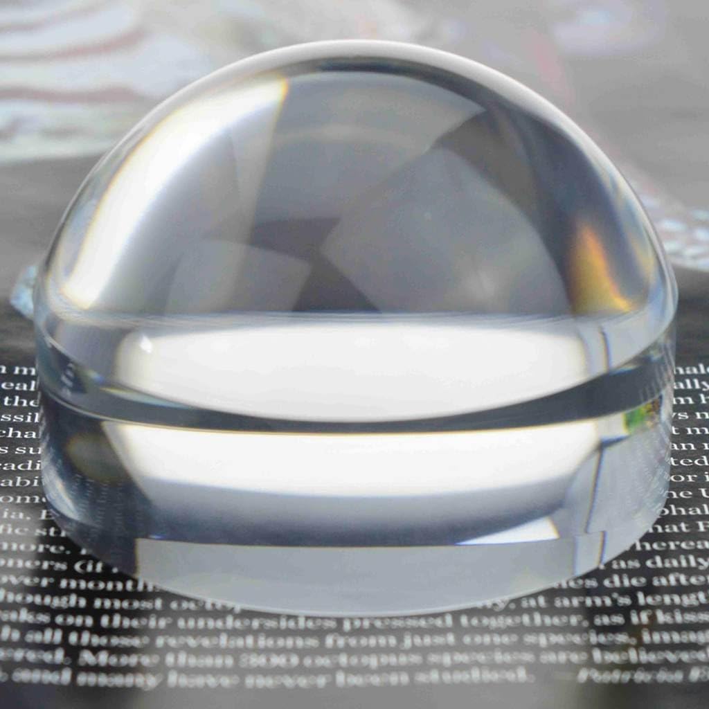 YOCTOSUN 2.5 Inch Dome Magnifier 5X Acrylic Paperweight Reading Magnifying Glass Optical Half Ball Lens with Gift Box and Polishing Pouch YOCTOSUN 2.5 Inch Dome Magnifier 5X Acrylic Paperweight Reading Magnifying Glass Optical Half Ball Lens with Gift Box and Polishing Pouch