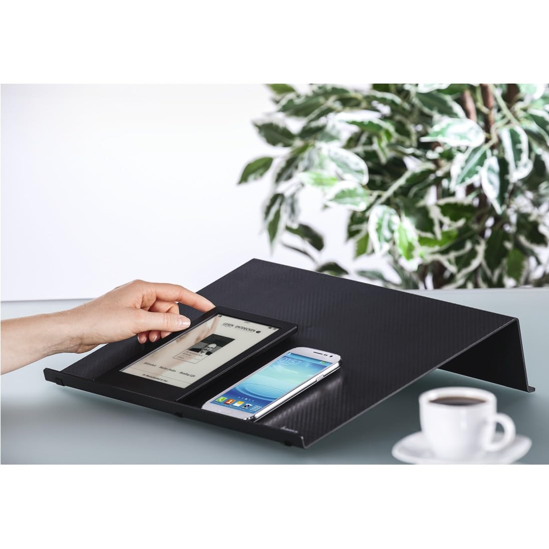 HAMA Supporto Fisso per Notebook in Simil Carbonio, Nero