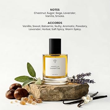 Vanilla Campfire Perfume for men Alcohol Free Perfumes for women Long Lasting Eau De Parfum 1 FL Oz Concentrated Organic perfume
