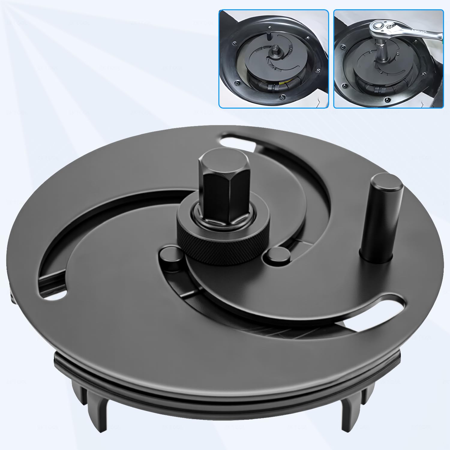 ZKTOOL Chiave Universale per Tappo Serbatoio Carburante, Chiave Regolabile a 3 Ganasce per Coperchio Serbatoio Carburante, Strumento di Rimozione Coperchio Pompa Carburante, 87 mm-170 mm