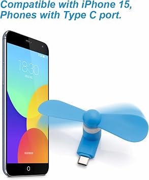 MIMIRACLE Mini Cellphone Fan Portable Mobile Phone Fan Compatible with TypeC iPhone and TypeC Phone, Summer Accessories (6 Pack)