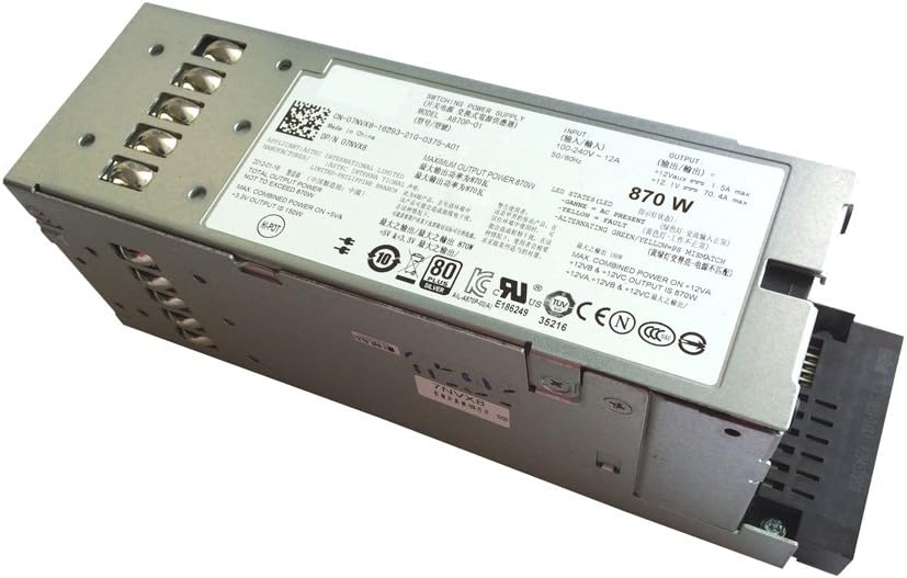 Dell 870W Power Supply PER710 PT164 VT6G4 YFG1C 7NVX8 (Renewed)
