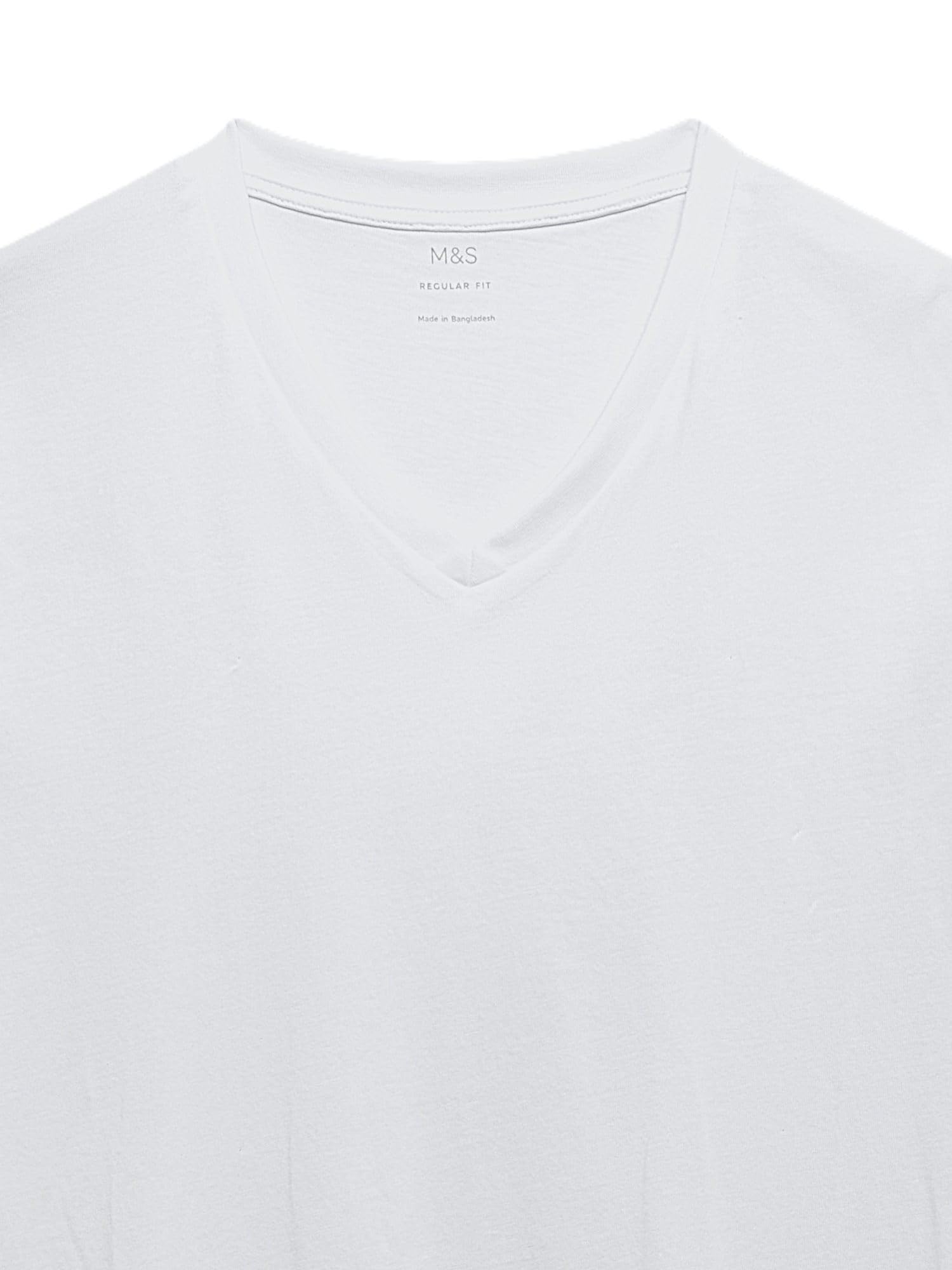 Marks & Spencer Pack de 3 Camisetas Puro algodón con Cuello en Pico