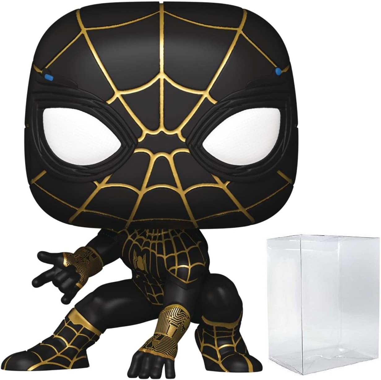 Spider-Man POP Marvel No Way Home - Spiderman in Black and Gold Suit Funko Pop! Vinyl Figure (Bundled with Compatible Pop Box Protector Case), Multicolor, 3.75 inches