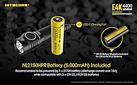 Vista 8 de NITECORE E4K Next Generat - Linterna compacta EDC – 4 x C-ree XP-L2 V6-4400 lúmenes con 1 batería de litio recargable NITECORE y estuche de batería