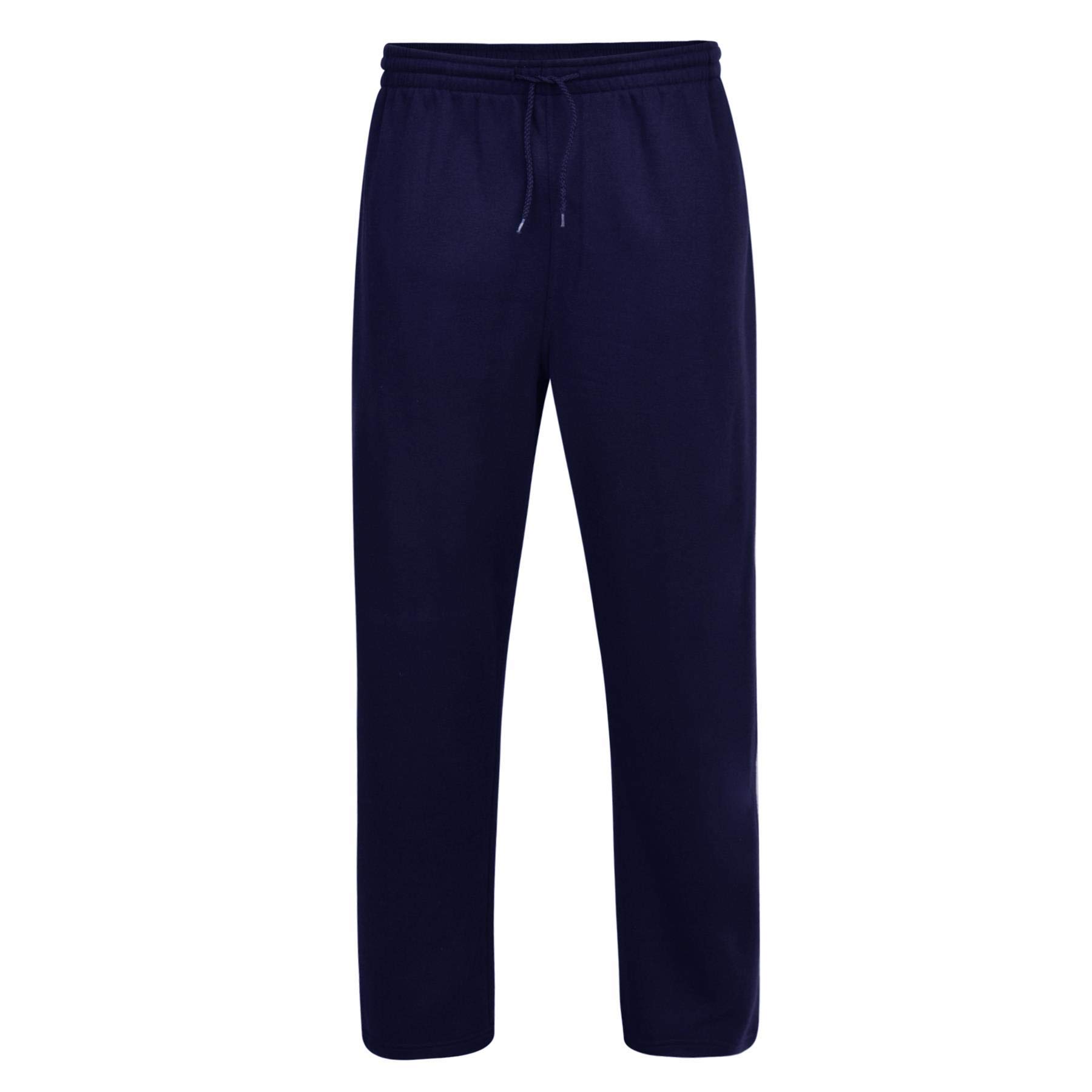 Espionage Mens Big Size Open Hem Fleece Joggers (001) in Navy in 2XL