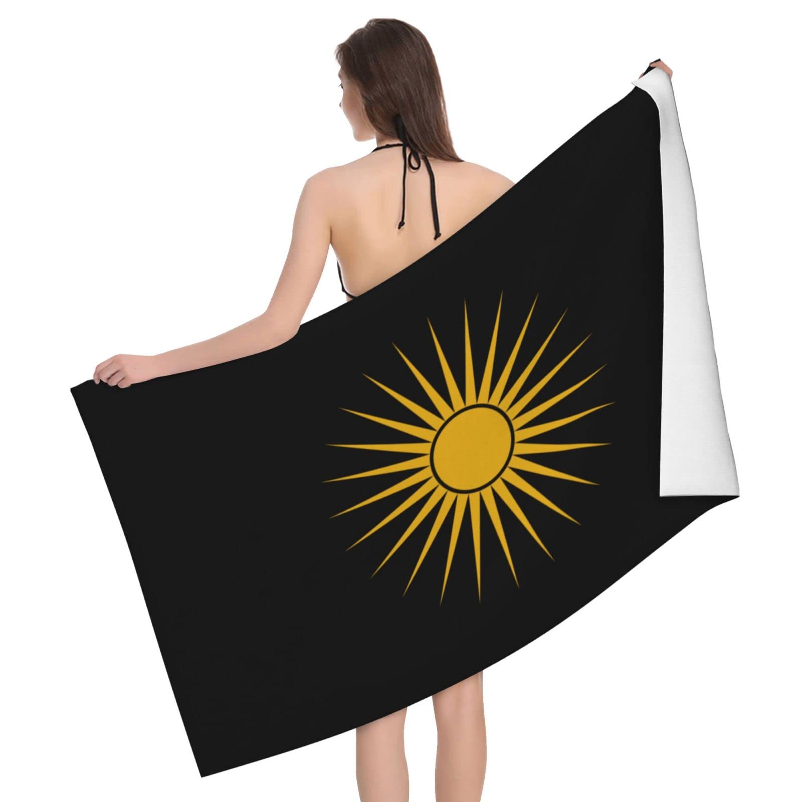 Lsjuee Flag of Rwanda Bath Towel Absorb Water Quick Dry Bath Towel, for Beach, Swimming Pool, Camping