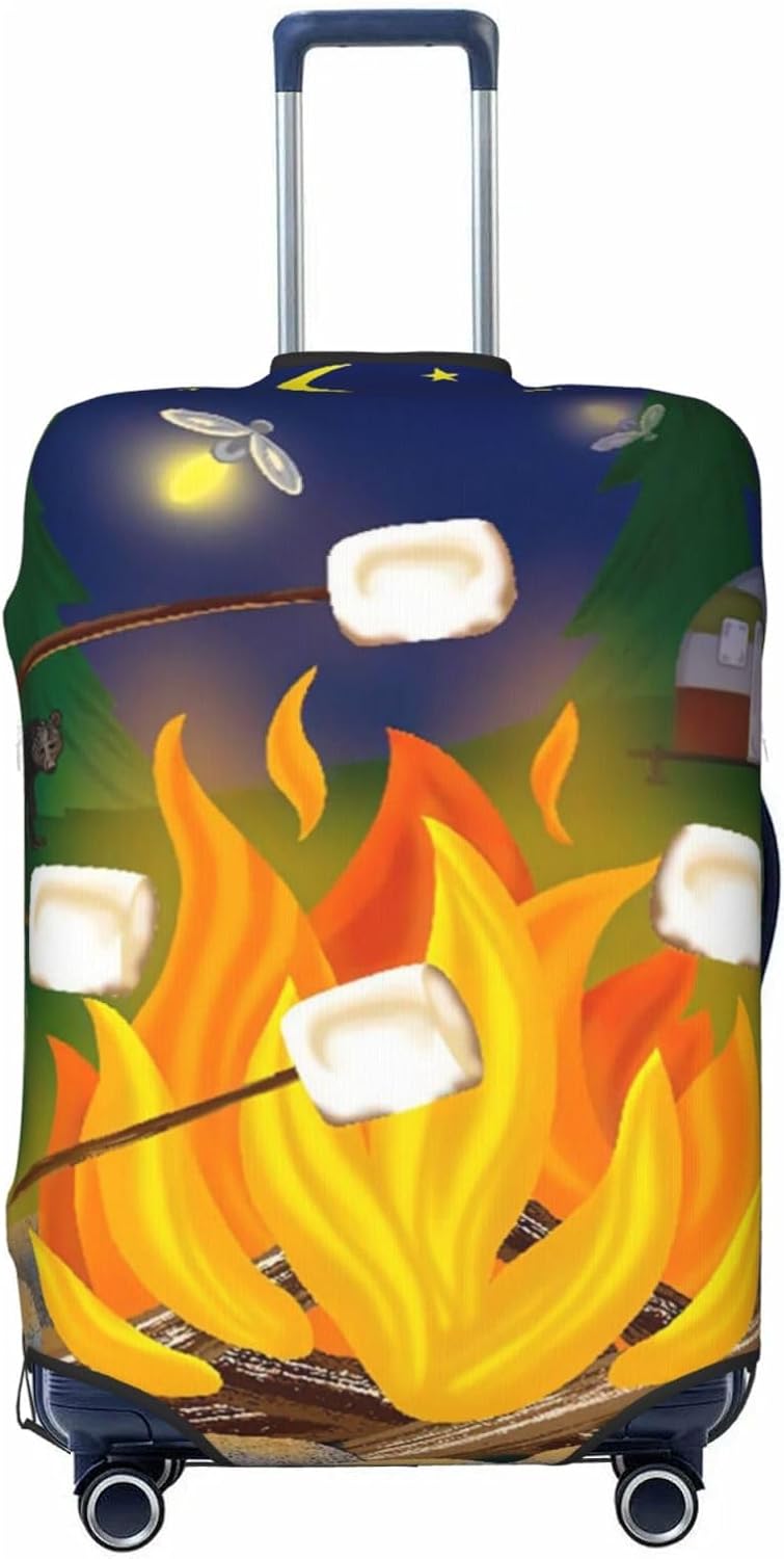 Campfire S'Mores Summer Suitcase Protector Cover With Zipper Buckle For 18-32 Inch Travel Luggage