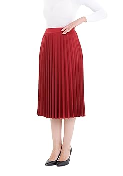 Amazon.com: G-Line Burgundy Midi Skirts for Women, Pleated