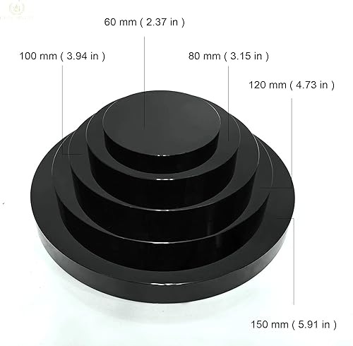 Miniatura 3 de Espejo rascador de obsidiana negra natural con soporte de madera de 3.15 pulgadas, cristales curativos para brujería, adivinación, meditación y