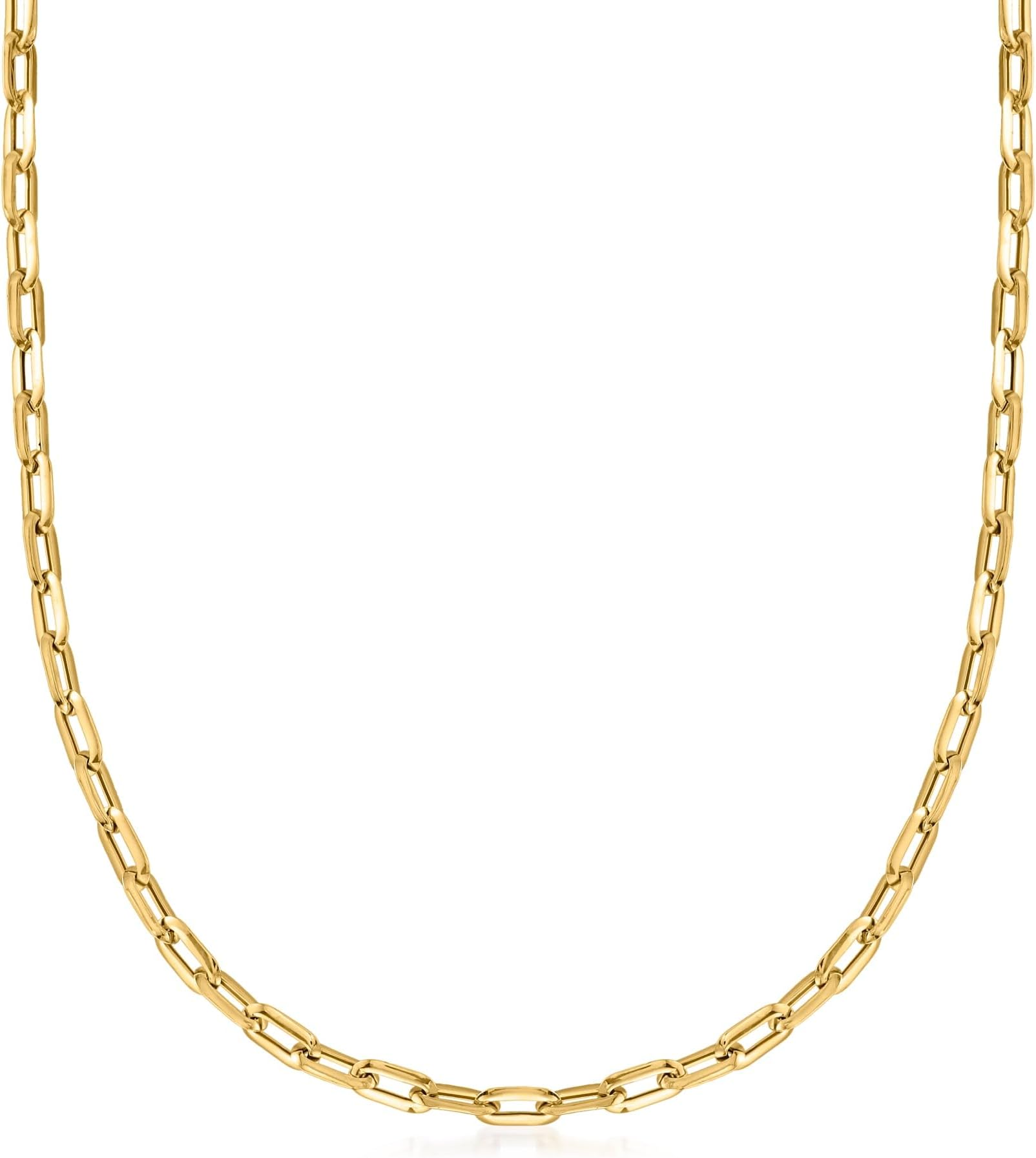Italian 14kt Yellow Gold Paper Clip Link Necklace