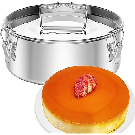 Flanera Stainless Steel Flan Mold 60 oz, Compatible with Instant Pot 6 qt [8qt avail]