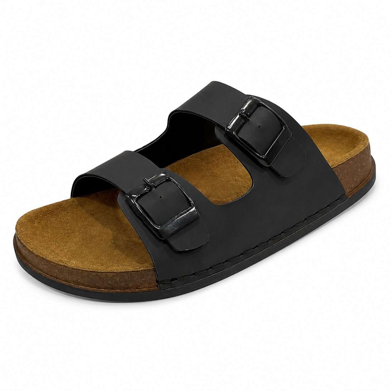 Sandali casual da uomo con punta aperta, comodi, estivi, da indossare tutti i giorni, Nero , 45 1/3 EU