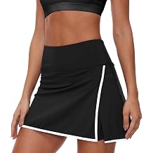 Lightbare Womens Tennis Skirts High Waisted Mini Golf Skirt with Shorts Pockets Side Slit Skort Quick Dry for Athletic
