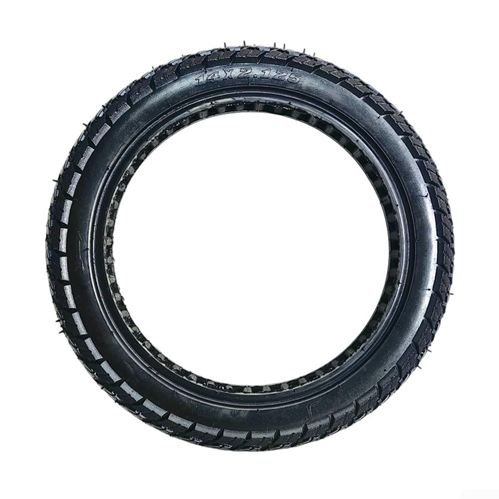 Pneumatico in Gomma Piena da 14 Pollici 14X2.125, per Ruota di Ricambio Non Gonfiabile per Monopattino Elettrico 57-254, Nero