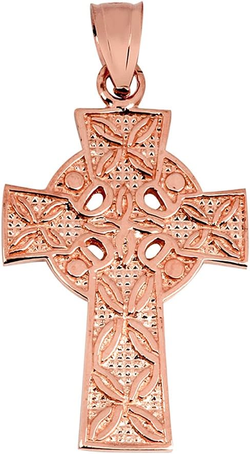 Gold Irish Celtic Cross Trinity Pendant Necklace | 10K or 14K Gold | Available in Yellow, Rose, or White Gold | Choice of Pendant Only or Necklace Length